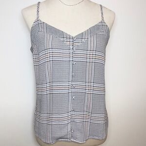 Abercrombie & Fitch Plaid Button Front Cami Tank Top Women’s M